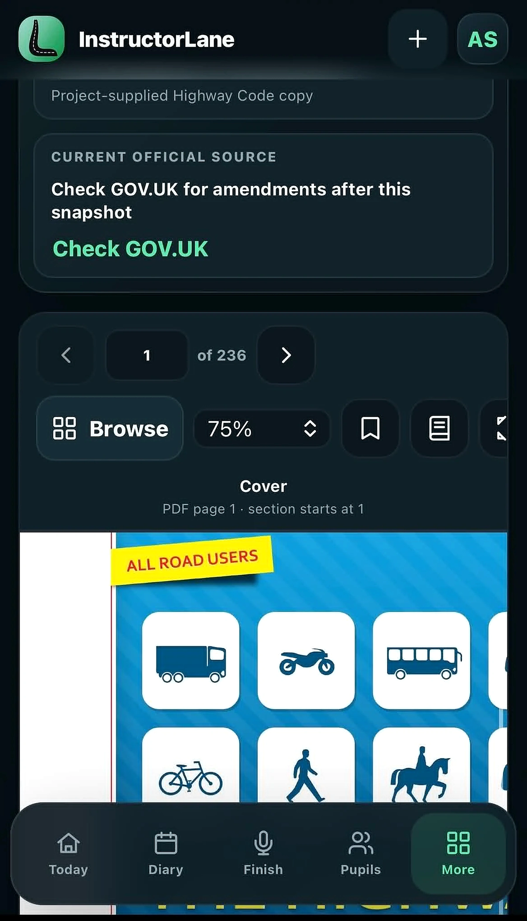 Mock Driving Tests & Highway Code Reader in InstructorLane